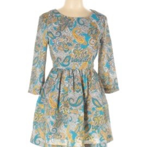 H&M Paisley Print Babydoll Dress Size 2 - Picture 3 of 9